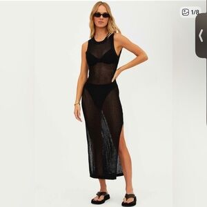 Beach Riot Black Mesh Maxi Dress